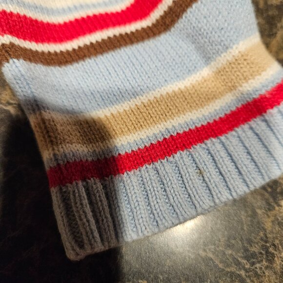 Kitestrings by Hartstrings one-piece 100% cotton blue/red/white stripe sweater - Picture 5 of 6